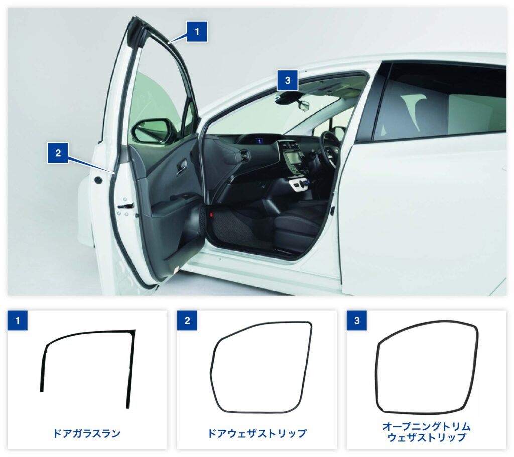 ウェザストリップ製品解説図